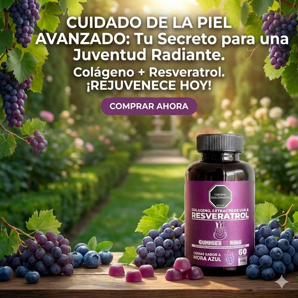 Resveratrol + Colágeno Anti-Edad en Gomitas – Reduce Arrugas y Flacidez 🎁 30% DCTO + Sachet Magnesio